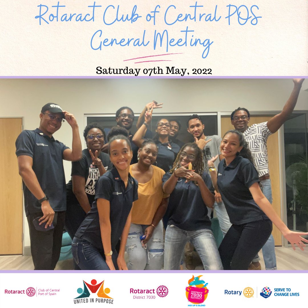 RCCentralPOS's tweet photo. Over the weekend, on Saturday 07th May, the Rotaract Club of Central POS held its first in-person general meeting for the year 🎉!!!

We truly look forward to more face-to-face meetings like this after a long period in the online space 🙌.

#rccpos 
#rotaract https://t.co/SqTvcnZt3d