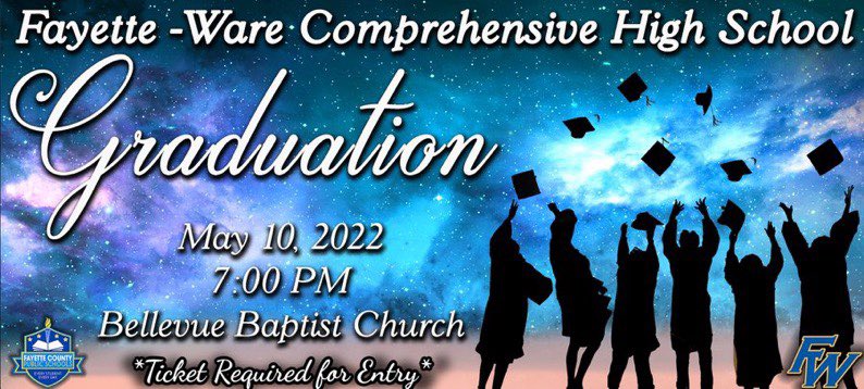 fayettewarehigh's tweet photo. The link for the FWCHS 2022 Graduation will be active Tuesday, May 10, 2022 at 7 PM!! The link is attached below!! @Supt_Hamlett @FCPSchoolsTN @DrTanHarris1 @zolonda_m 

https://t.co/SxeoZTkgKp https://t.co/Wxtm3ATgSo