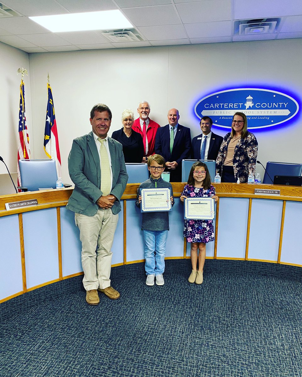 Thank you, Cordelia Kelly (2nd grade) and Matthew Breuer (3rd grade) from Smyrna Elementary School for leading us in the Pledge of Allegiance at our Board meeting tonight! #BrighterTogether <a href="/SmyrnaSchool/">Smyrna Elementary School</a>