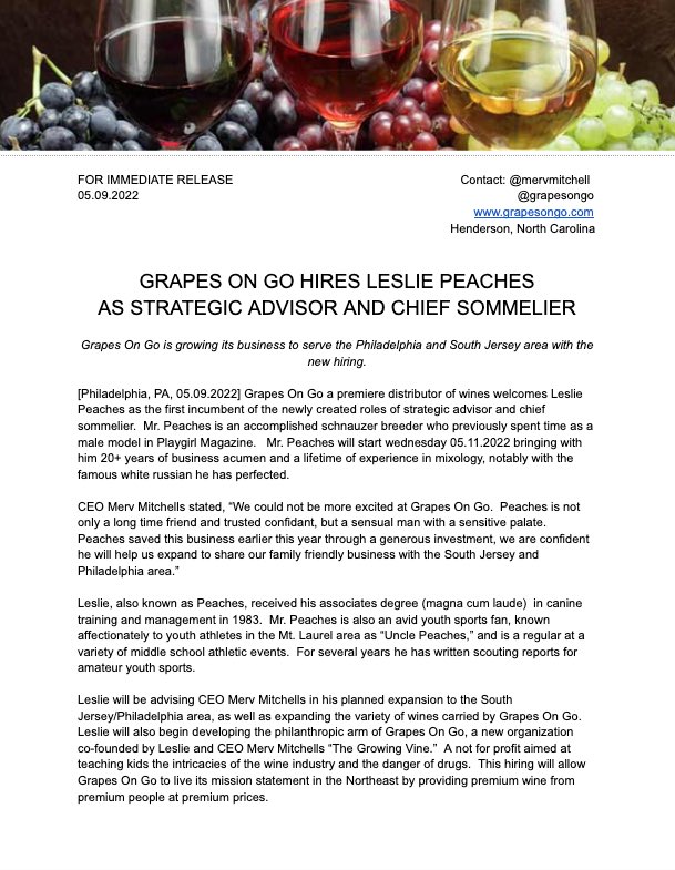 Grapes On Go is excited to welcome @TheCutestUncle to the team!