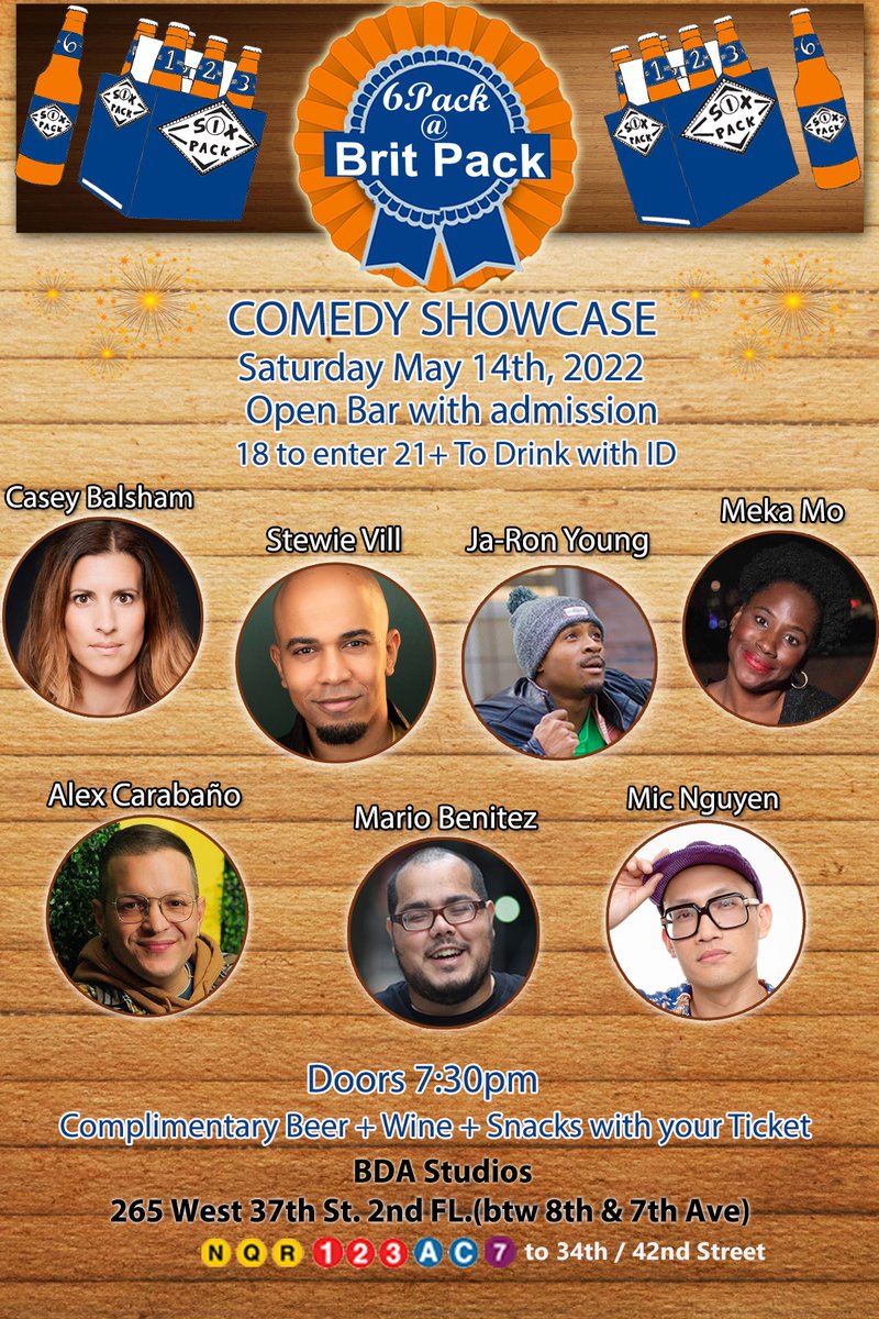 6packatbritpack's tweet photo. Free Beer+Wine Open Bar comedy showcase! 5/14 730pm tix https://t.co/krtc2Ltke9 
@TimeOutNewYork #timeoutnewyork #saturdaynightlive  #standupcomedy #comedians #timesquare  #letslaugh #boysnight #girlsnight https://t.co/34OE8xs9Ai