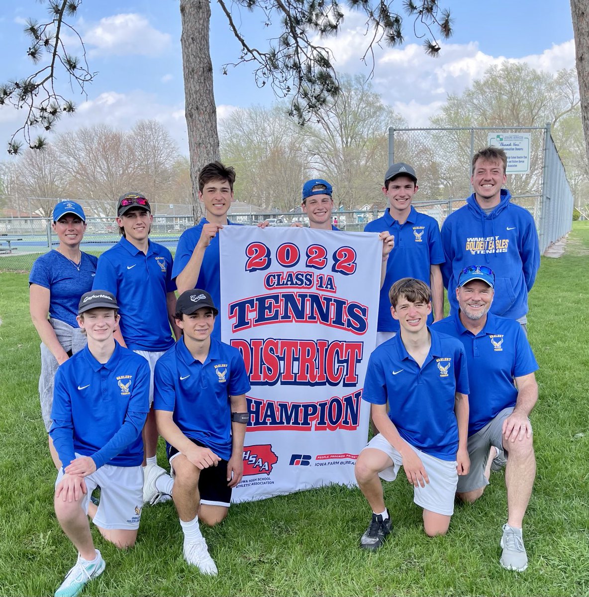 WahlertTennis's tweet photo. Team District Champions!! 
Also heading to State Tournament in individuals is Jack Freiburger 1st(singles), Roan Martineau 2nd(singles) and Doubles Team of Nolan Martineau &amp; Charlie Curtiss placed 2nd
Phase two complete ⁦@WCHS_Gleaner⁩ https://t.co/PMbM3Xy8x2