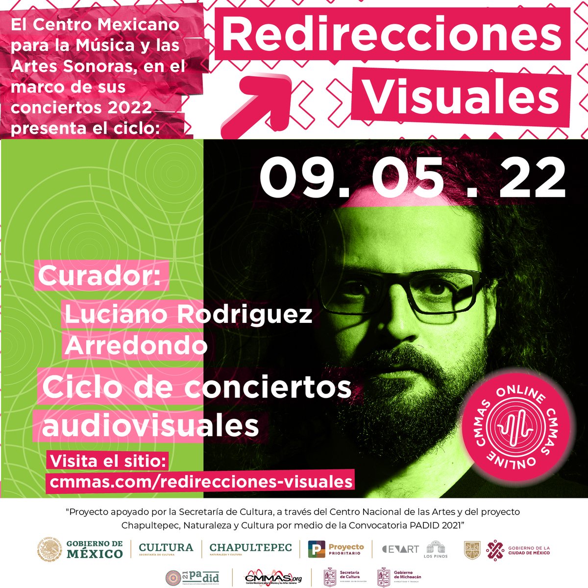 CMMASorg's tweet photo. HOY
Conciertazo audiovisual curado por Luciano Rodríguez Arredondo, con piezas de 13 artistas internacionales ¡Una delicia!
20:00 hrs.
Canal Youtube CMMAS https://t.co/8GNrBUmeeM