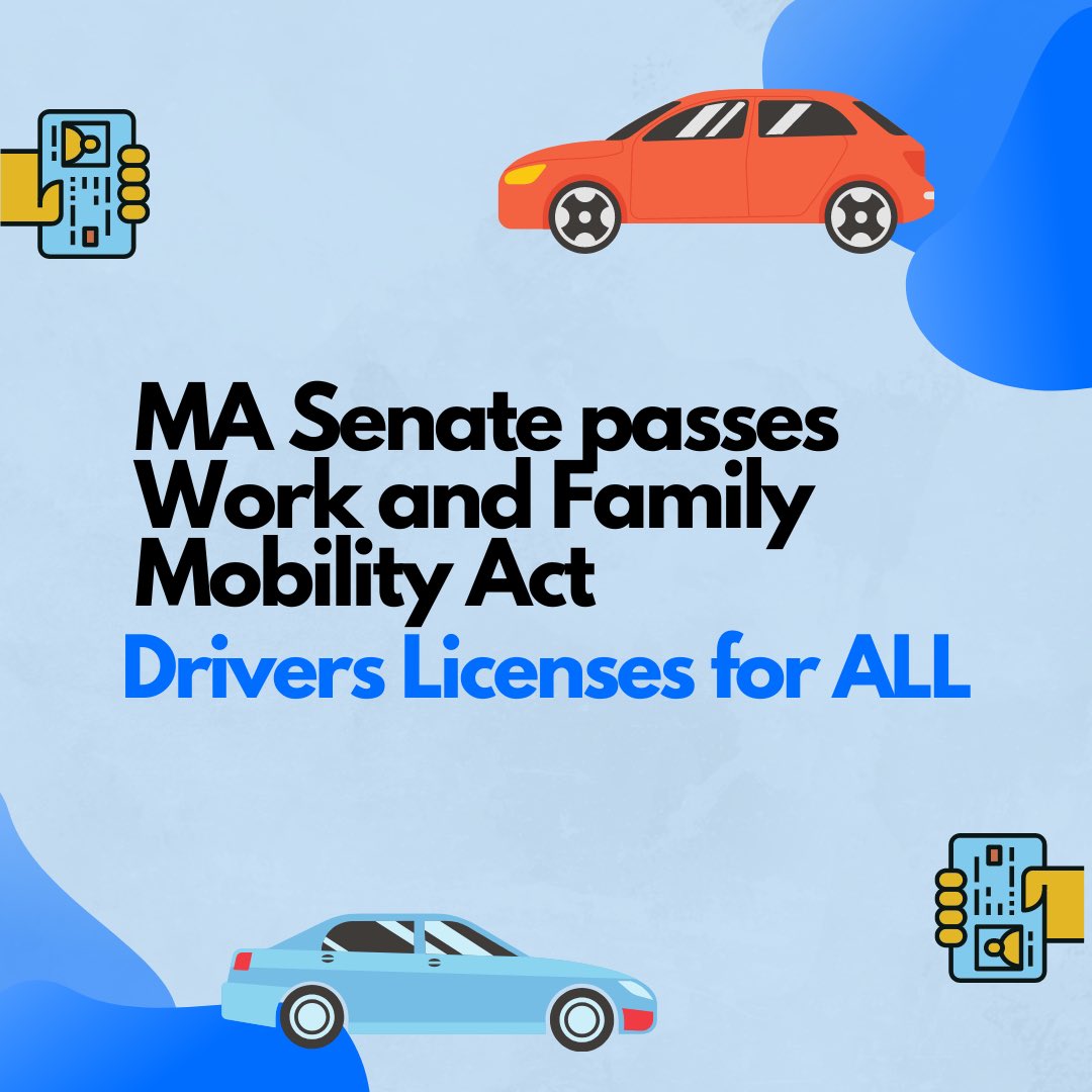 PVWorkersCenter's tweet photo. With a vote of 32-8, the MA State Senate joined the House in voting YES for the passage of S2851, the Work and Family Mobility Act. With this MA is one step closer to joining 16 other states in ensuring that ALL qualified drivers are licensed regardless of immigration status. https://t.co/DPtzOMGYhN