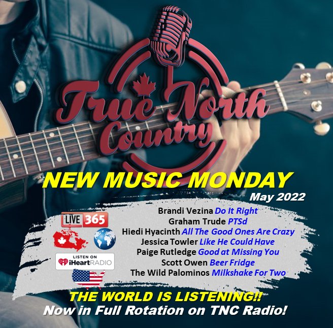 TNCountryCanada's tweet photo. #NewMusicMonday
@brandivezina1 - Do It Right
@grahamtrude - PTSd
#HiediHyacinth - All The Good Ones Are Crazy
#JessicaTowler - Like He Could Have
@PaigeRutledge - Good At Missing You
@scottowenmusic - Beer Fridge
@PalominosThe - Milkshake For Two
https://t.co/w8DNYtqGbz https://t.co/NqM2b2VEMw