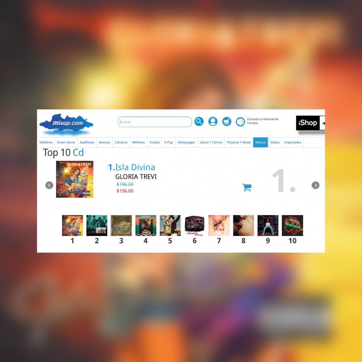 mgxtrevi's tweet photo. El nuevo álbum de @GloriaTrevi (#IslaDivina) ha llegado al primer lugar de ventas en @MixupTeam 🔝🔥 https://t.co/9cMac18ysx