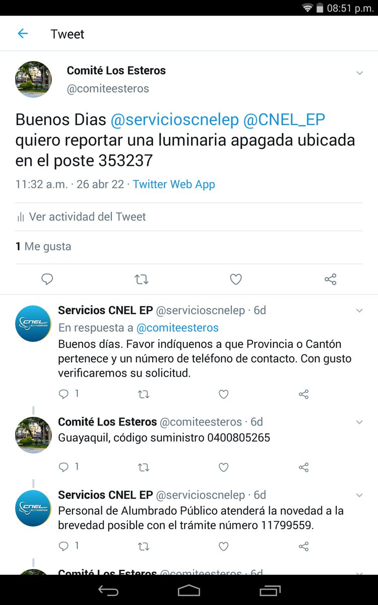 comiteesteros's tweet photo. @servicioscnelep Gracias muy amable https://t.co/oc3H6qlnpG