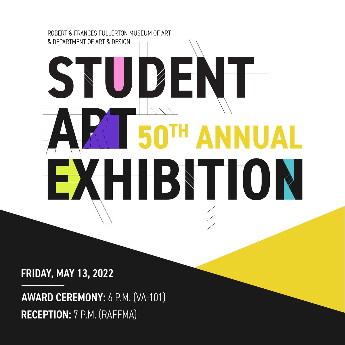 We are so close to the opening of the 50th Annual Student Art Exhibition on May 13 from 6 - 9 P.M.! We can't wait to see you all there!

Photo from the 47th Annual Student Art Exhibition by Michael Moody/CSUSB