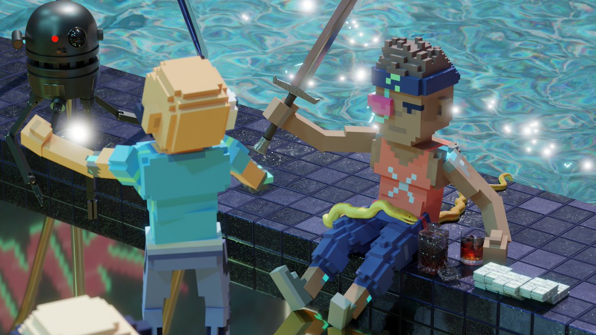 DystoPunks's tweet photo. Please admire the fabulous party @ShikamaruNFT threw with his DystoPunks VX, really amazing, the Dystos look so damn good with those HQ renders

If you are a Holder you can participate in the art contest  with a good prize pool 🔥 #NFTs #Contest

Discord: https://t.co/AqV8PkFITv https://t.co/b9x0nVhEyR