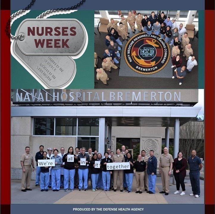NavyMedicine's tweet photo. NH Bremerton celebrates National Nurses Week! Bravo Zulu to Navy Nurses!
#navynursecorps #NHB #navymedicine #NMRTCBremerton https://t.co/STIvv6jN6Z