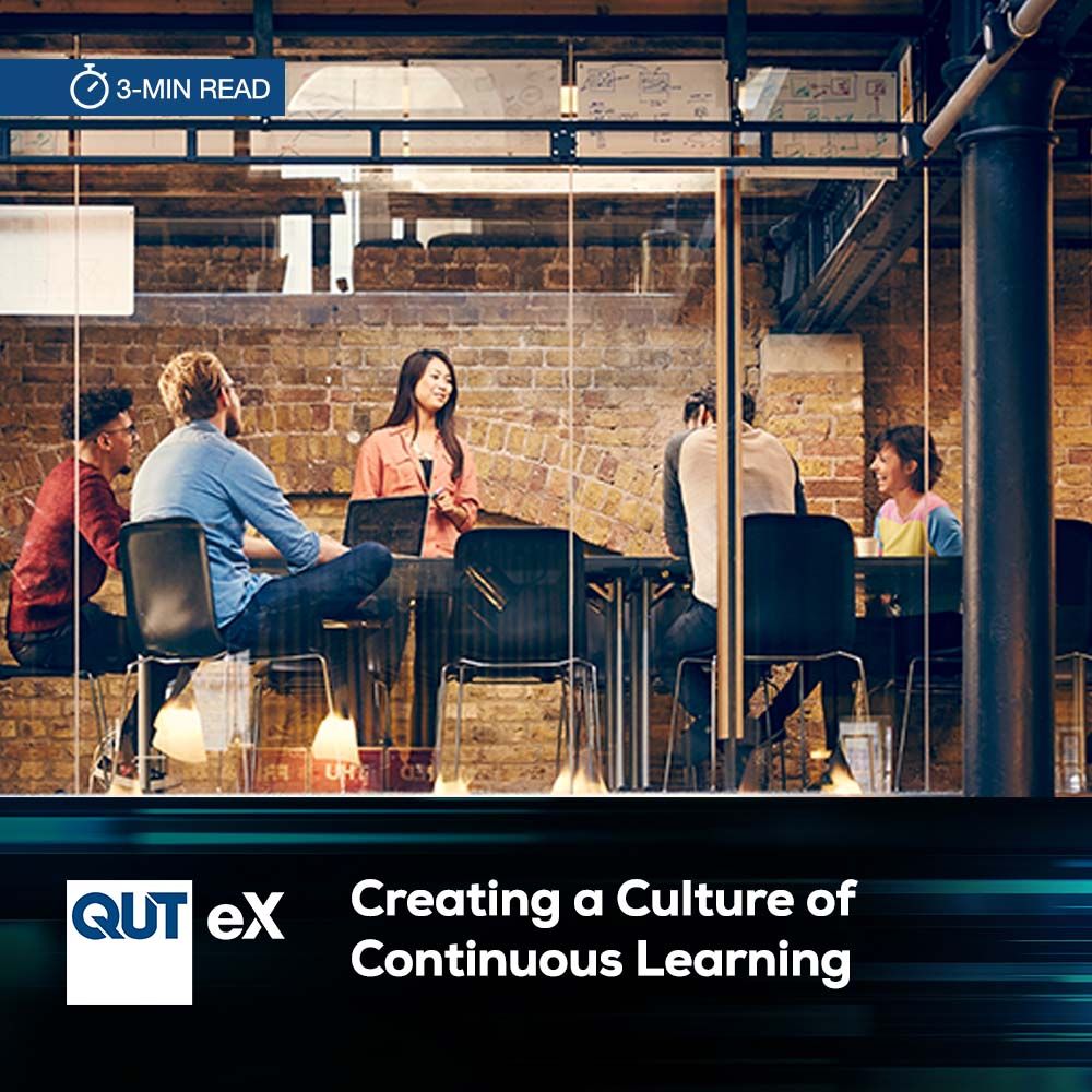 QUT's tweet photo. How fast can you learn, how much can you take, and how much do you want to give back?’ These questions can guide the design of an impactful development intervention. #QUTEx Dr Kate Joyner explores strategies for developing learning agility. https://t.co/T63XSOQk25 #Leadership https://t.co/bWHojdWllo