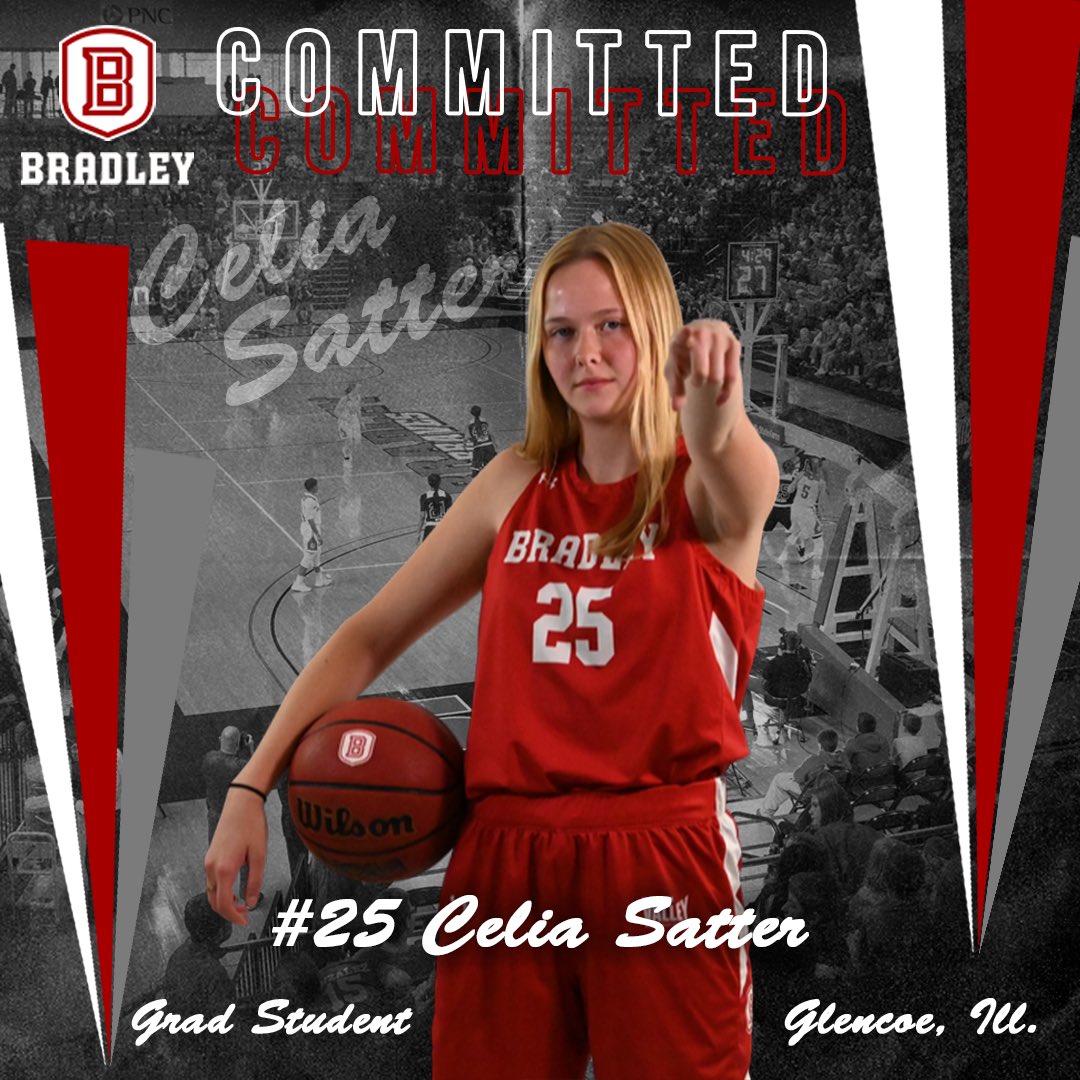 BradleyWBB's tweet photo. Signed! Excited to welcome grad transfer Celia Satter from Glencoe, Illinois to our Bradley family. It's a great day to be a Brave! https://t.co/A9JXqt1Swd