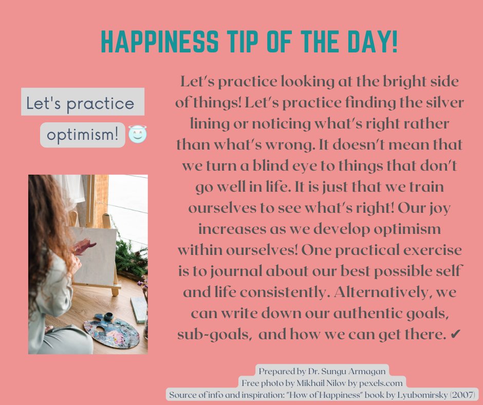 Happiness Tip of the Day: Let's practice looking at the bright side of things! 😃