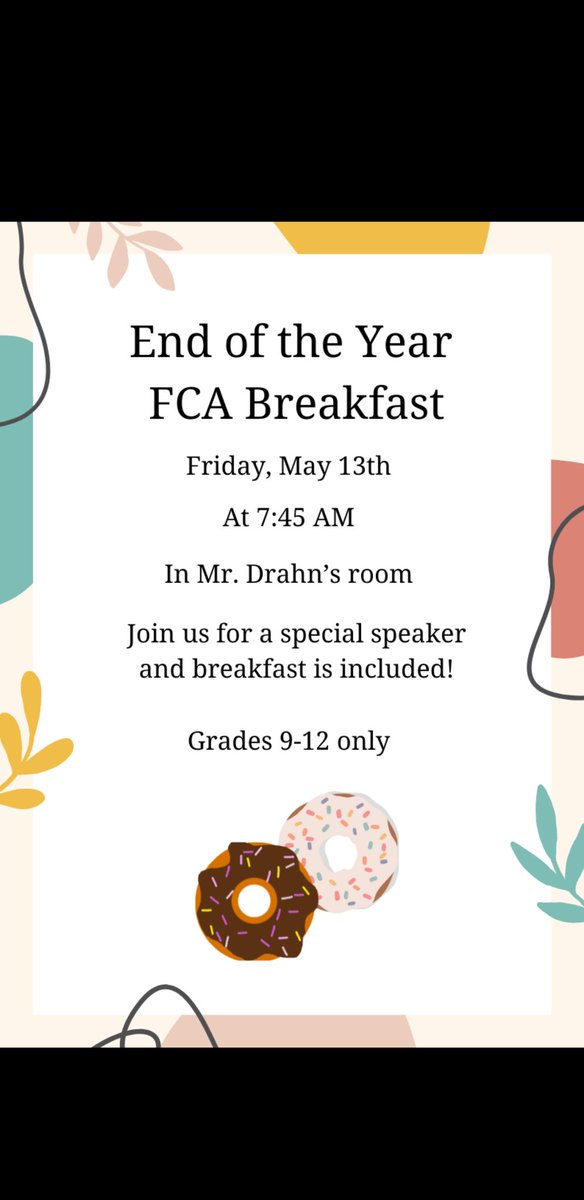 Come join us for our last FCA event of the year!