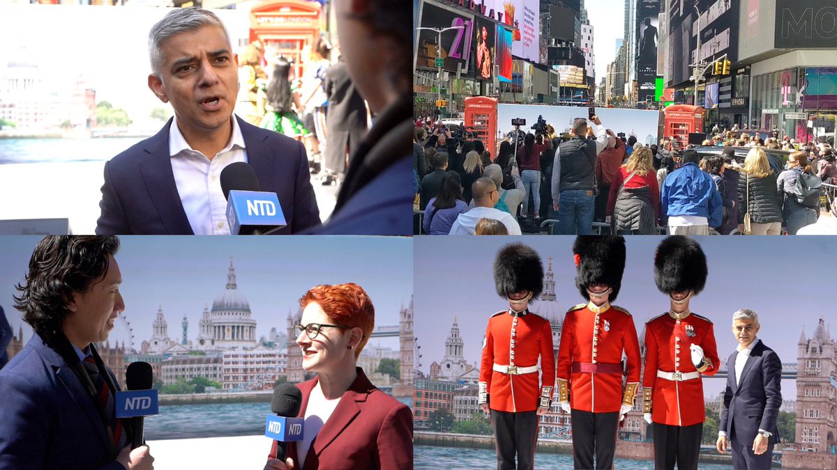 PhilZouTV's tweet photo. London takes over Times Square #NYC Honored speaking with @MayorofLondon @SadiqKhan and CEO @visitlondon @LauraCitron Tonight's story @news_ntd #LetsDoLondon #VisitLondon🇬🇧 https://t.co/AKHrA2JUO7