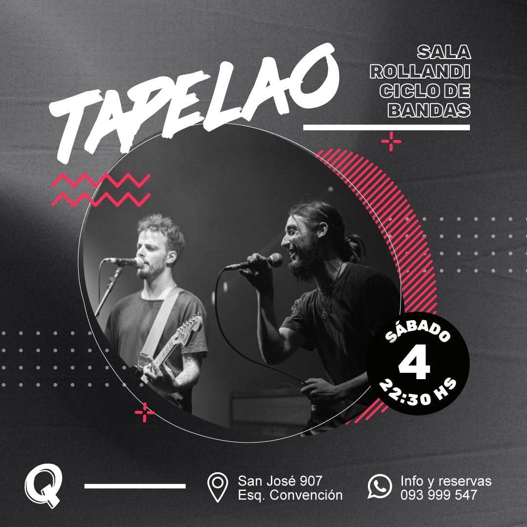 Tapelaobanda's tweet photo. Se arma la fiesta!🤘 

📆Sábado 4 de Junio
🕘22.30
📍@qatrevido

🎫Entradas con la banda • $200 https://t.co/zTJg72booe