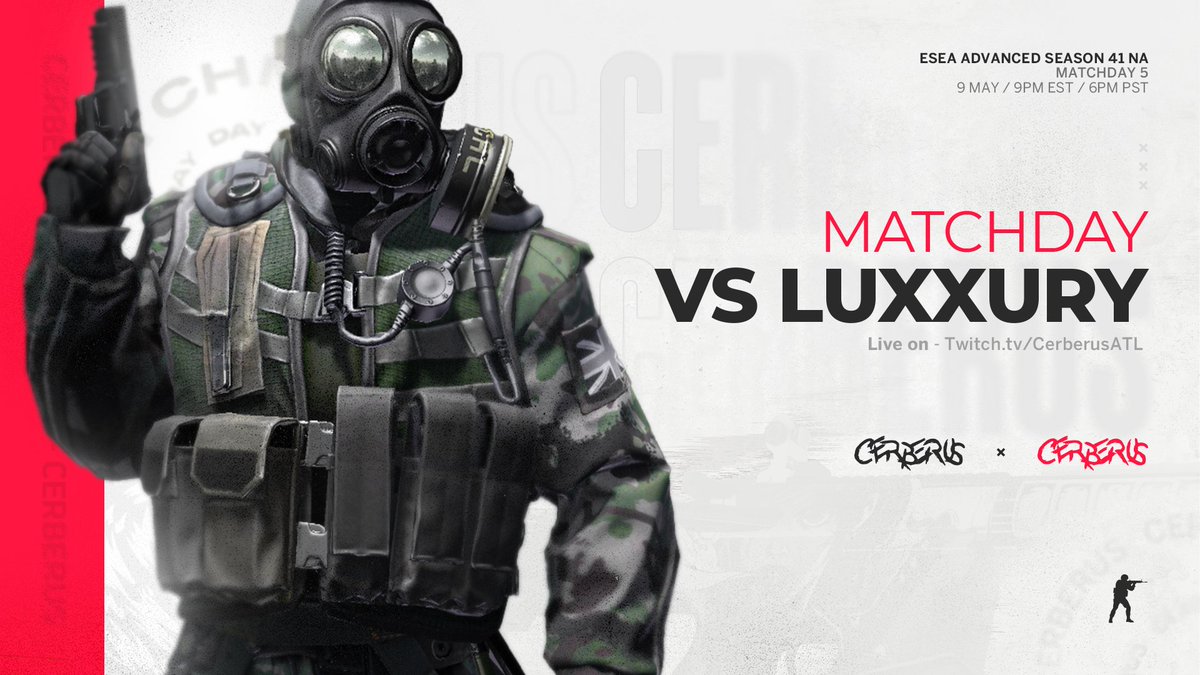CerberusATL's tweet photo. ⚔️MATCHDAY 5!

Tonight, the team takes on @LuxxuryGG for the fifth match of the season on Overpass!

The match will be casted live by our friends at @LCABroadcasting on https://t.co/5Es3sd5fko. GLHF to both teams! https://t.co/um8Wwc8RdQ