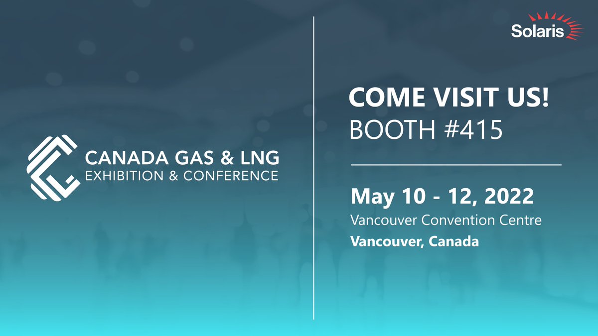 We are exhibiting at Canada Gas & LNG Exhibition and Conference that will be held from May 10 - 12. Make sure to visit booth #415 to discuss the current and future plans of the Canadian Energy Industry with us.

For more information visit canadagaslng.com/conference/abo…

#CGLNG #energy