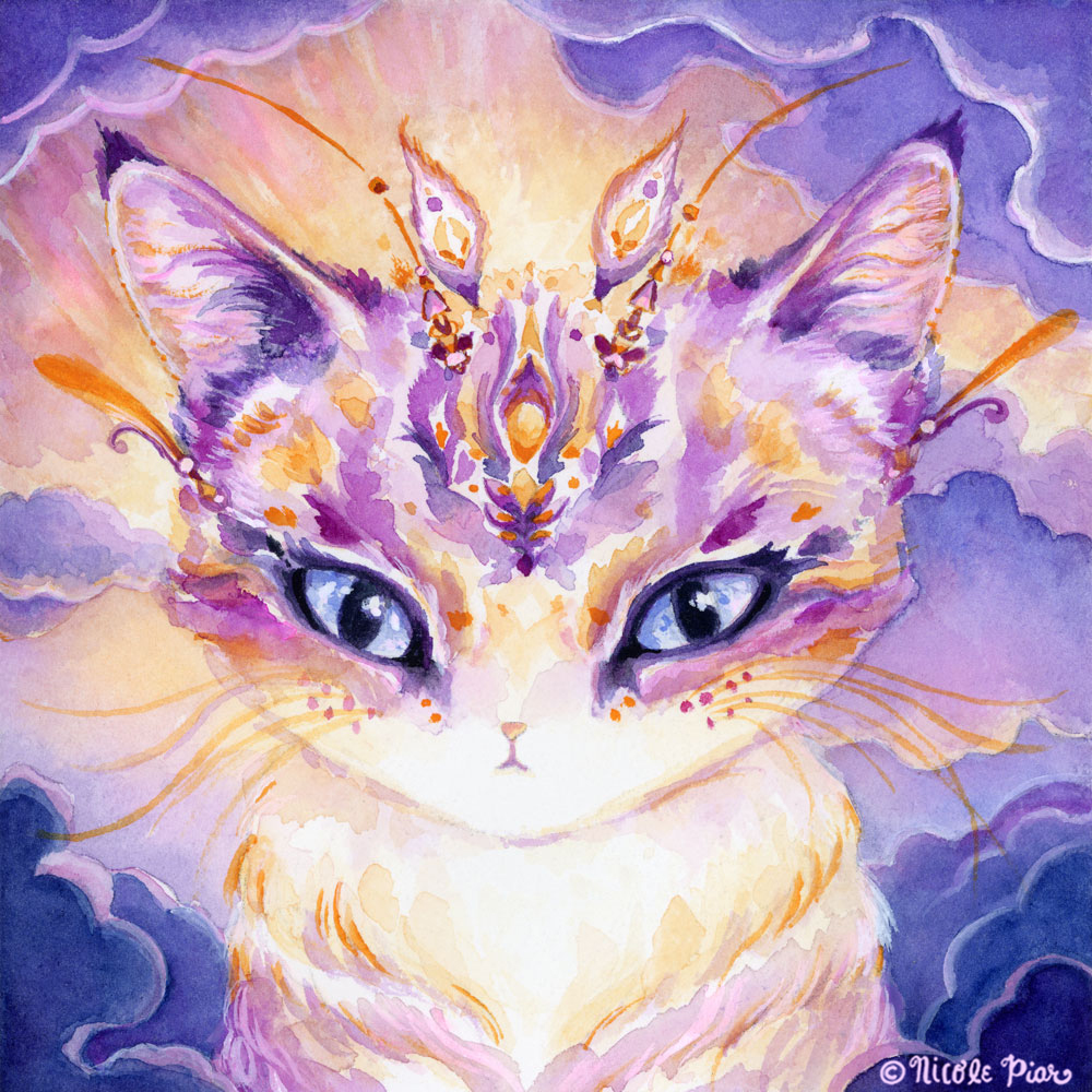 Wow! My Witch Cats Oracle Deck Kickstarter launches tomorrow!!! 6 years in the making, 60 magical kitty watercolor paintings, 60 poetic, healing messages.... now is finally the time for their debut! bit.ly/witchcats