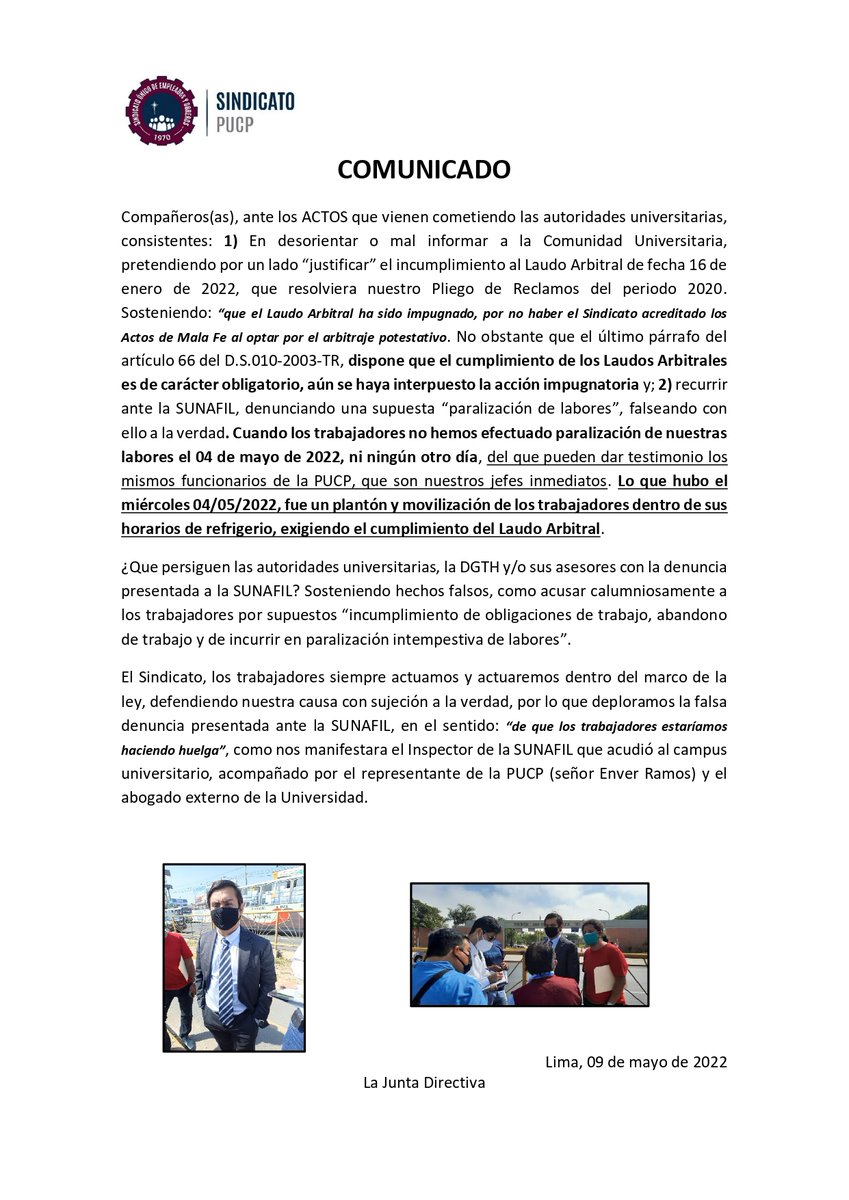 Sindicato PUCP tweet media
