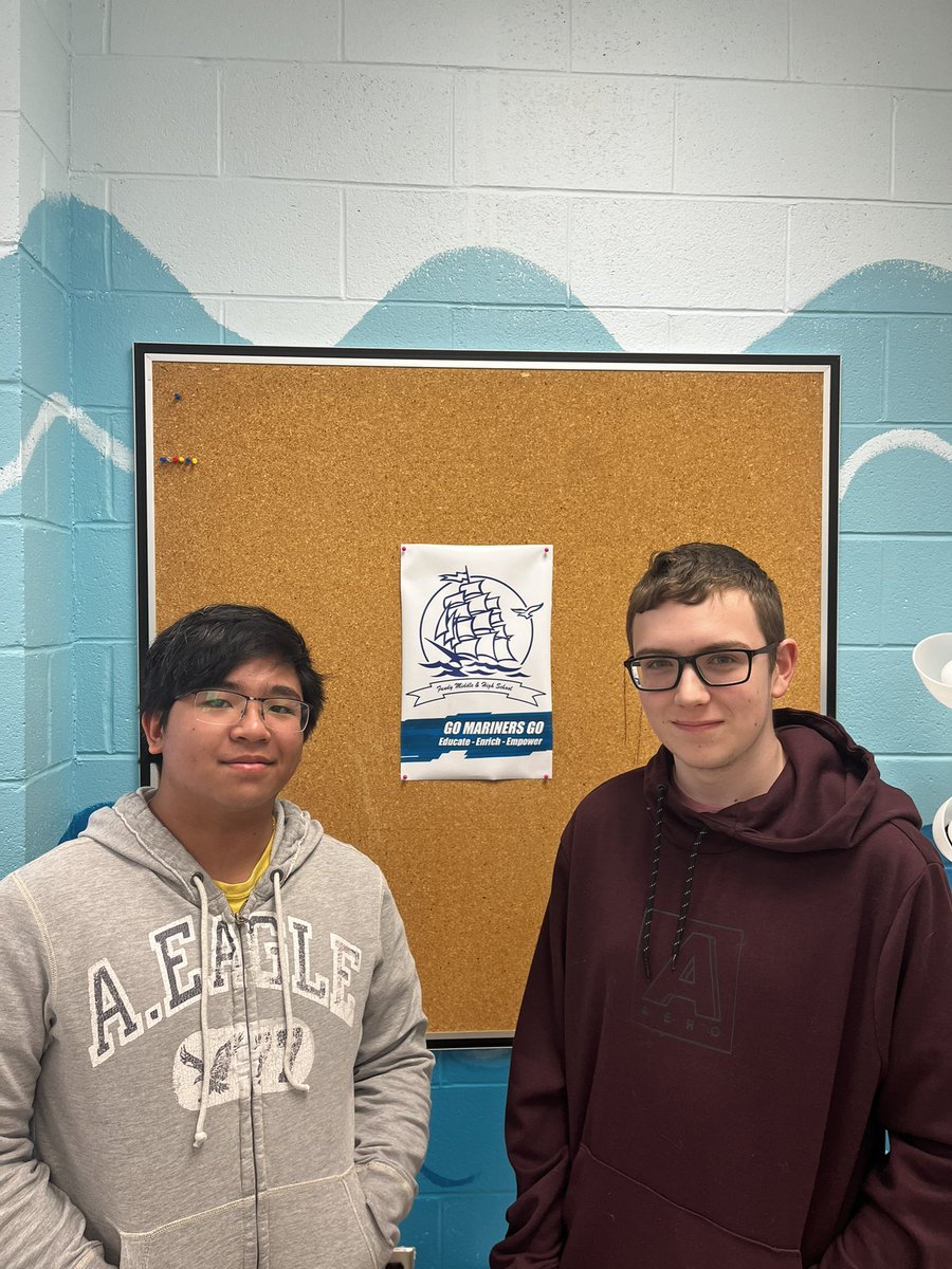 Today was a big day! Cleo and Cameron were the first students at Fundy to challenge an AP exam. The boys took on Computer Science Principles and will be followed by 8 other peers over the next two weeks who will challenge AP Bio, AP French, and AP Psychology.