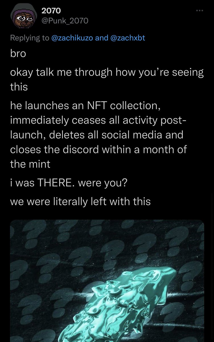 zachxbt's tweet image. Btw you deleted socials deleted too.