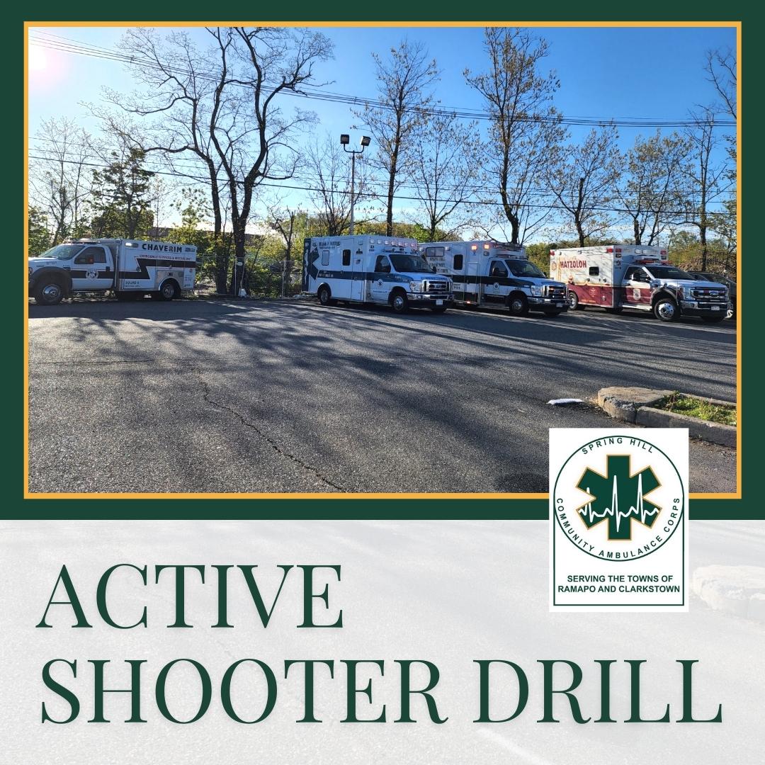 We joined an active shooter drill with W.P. Faist Volunteer Ambulance Corp., Hatzoloh of Rockland, Rockland Paramedic Services &amp; the Rockland County EMS Office.
Thank you to the Town of Ramapo Police Department, Town of Ramapo Office of Emergency Preparedness &amp; 
<a href="/ChaverimRocklnd/">Chaverim Of Rockland</a>