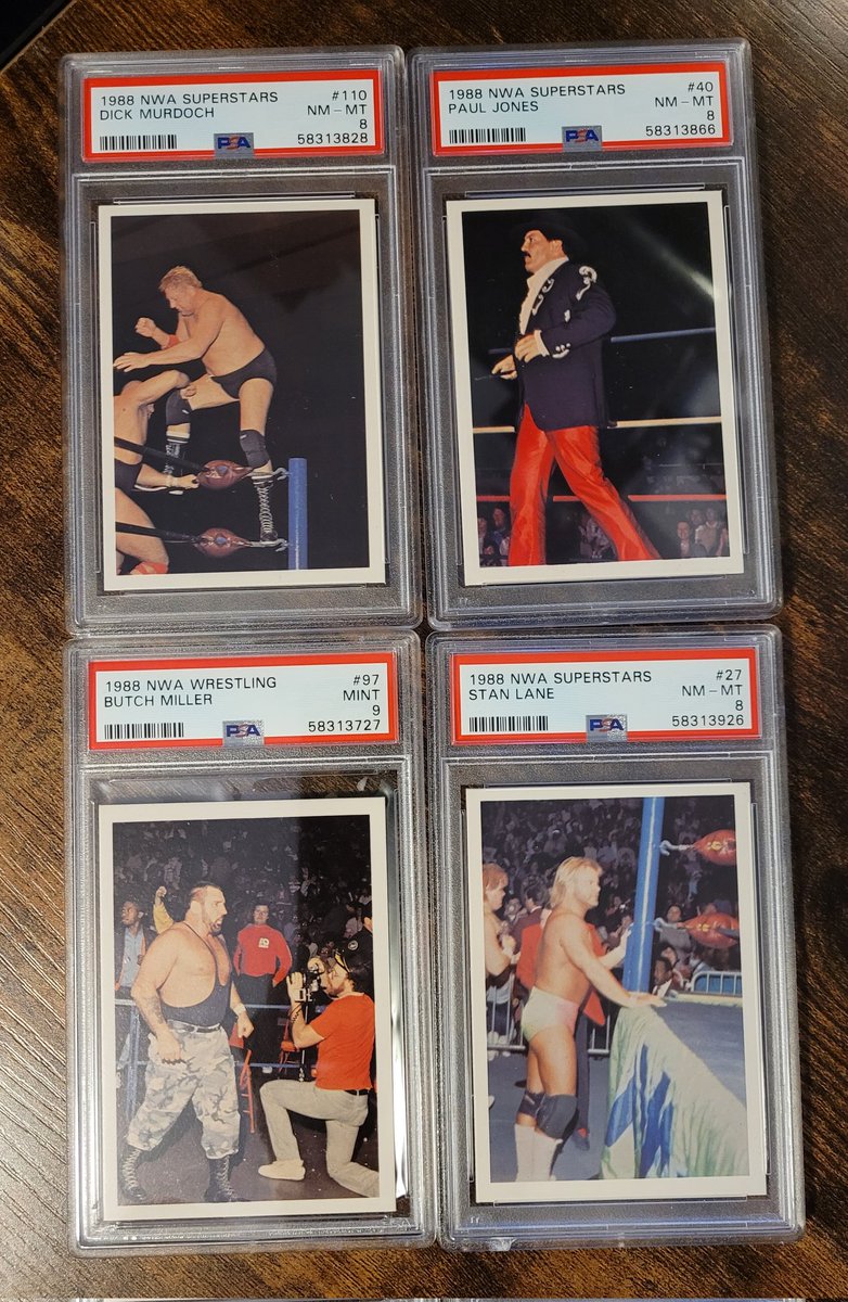 GWNPWShop's tweet photo. Still going through last week's mail, perfect for #MaildayMonday. Added some graded cards to the collection!
#wrestlingtradingcards #wrestlingcards #thehobby https://t.co/9FbIMJN83l