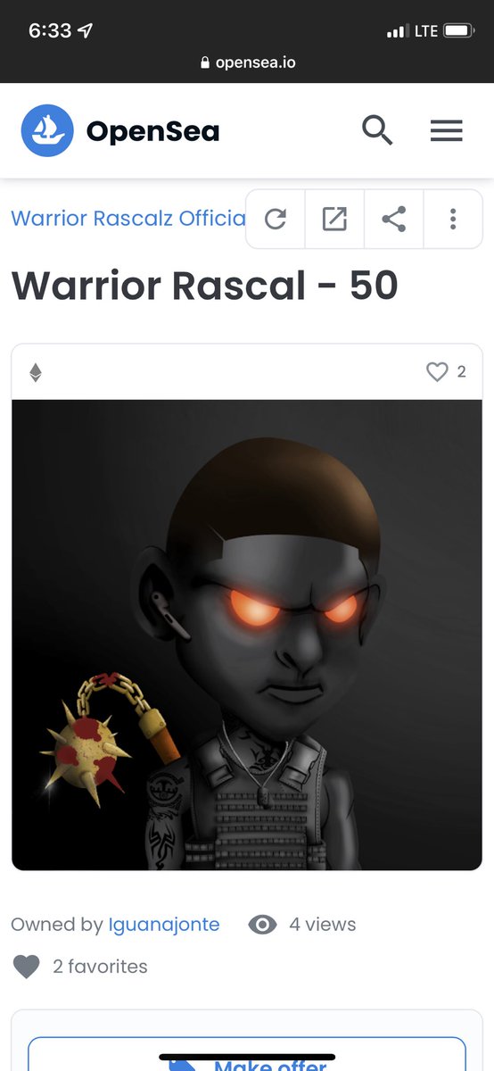 Warrior Rascal - 50 

Space Rascal with Legendary Weapon Trait!!! 🚀

🚨MINTED FOR FREE🚨🔥
#NFT #NFTCommunity #NFTCollection