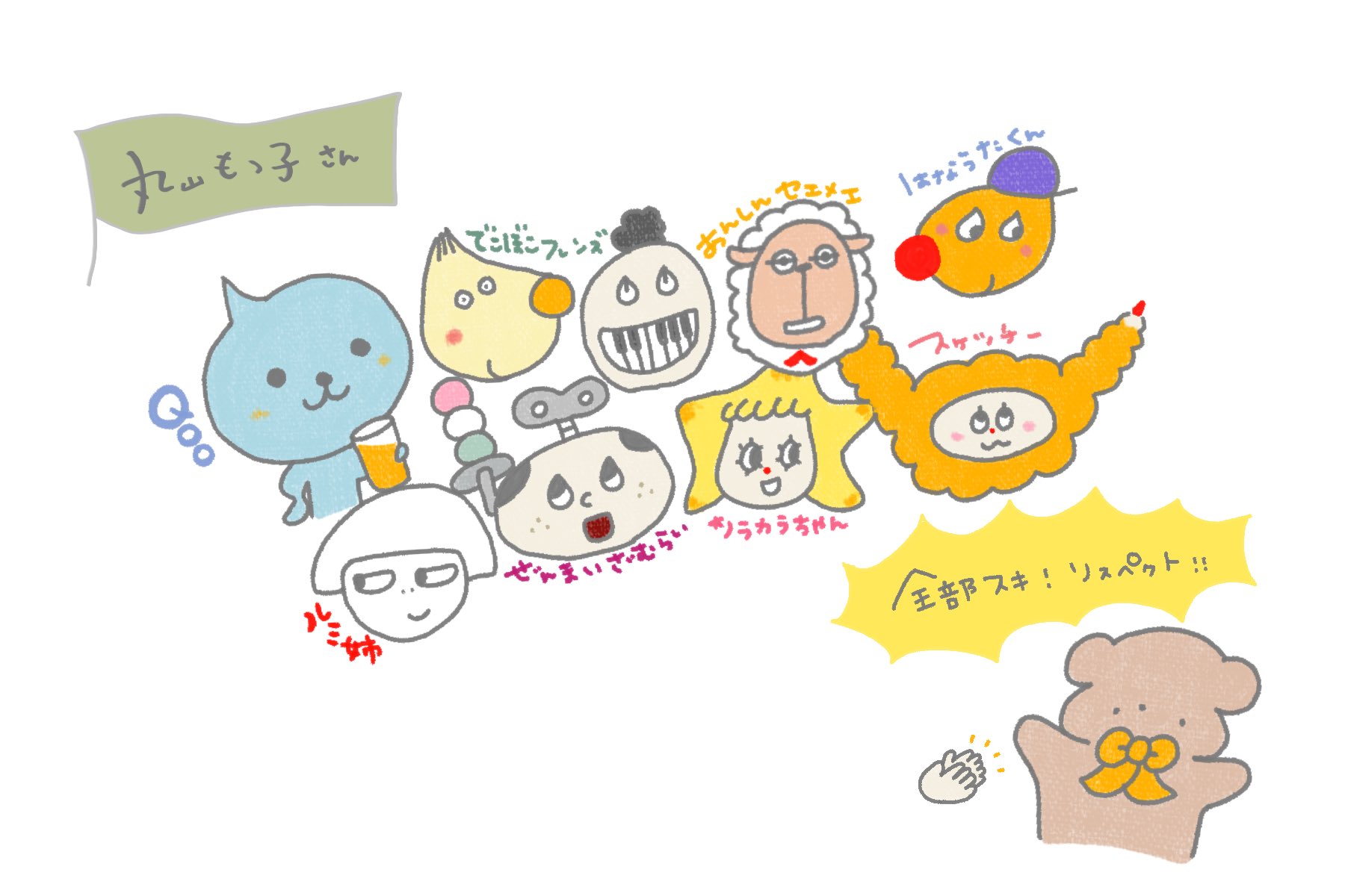 凪とプラム on X: #イラスト #丸山もも子さん #イラスト好きな人とつながりたい #イラスト好きと繋がりたい  #絵柄が好みって人にフォローされたい #絵師さんと繋がりたい #らくがき #落書き #qoo #でこぼこフレンズ #ソラカラちゃん #スケッチー  #おかいつ #ぜんまい ...