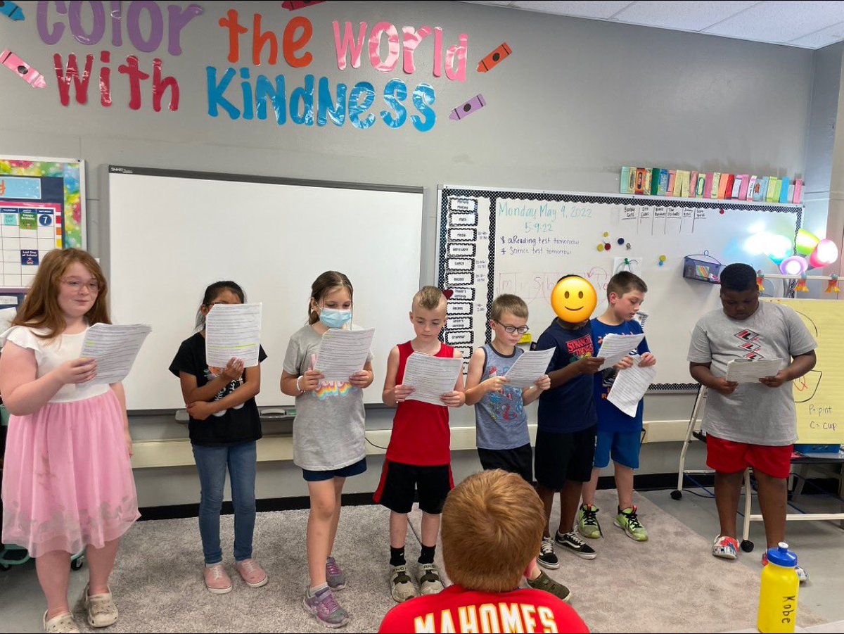 MrsBJones3rd's tweet photo. Performing our Fractured Fairy Tale Reader’s Theater! #youotttobehere #isd3rd https://t.co/ZgygQAxUoL
