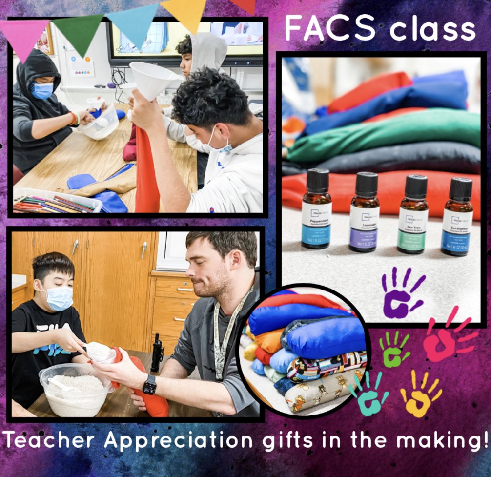 Today we continued Teacher Appreciation Week with a very special gift made by some AWESOME students and FACS class! Can’t wait to try these Homemade Rice Heating/Cooling Pads scented with oils! <a href="/massenb1/">Latasha Massenberg</a> <a href="/SterlingMiddle1/">Sterling MS</a> <a href="/MsGriffin18/">Ms. Griffin</a>