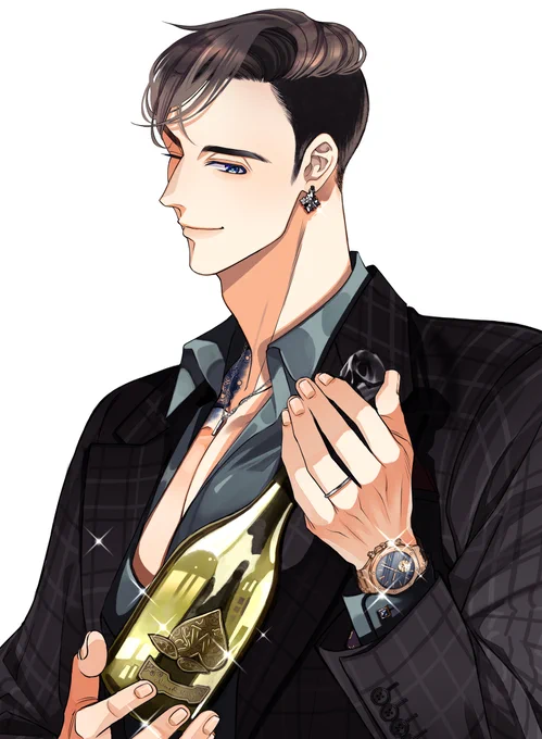 【ホストパロイラスト❸】🌹金太郎&綱🌹

金ちゃんネイル遊びに行った方に気がついてもらえて嬉しいです!髪の毛は薄紫色にするか最後まで悩んだのですが灰色と金に。
綱くんはとても誠実なのに目を奪われる胸元の厚みと彫物…既婚者…ウッ…!みたいな気持ちで。

#百と卍
https://t.co/QyVeo8XVKB 