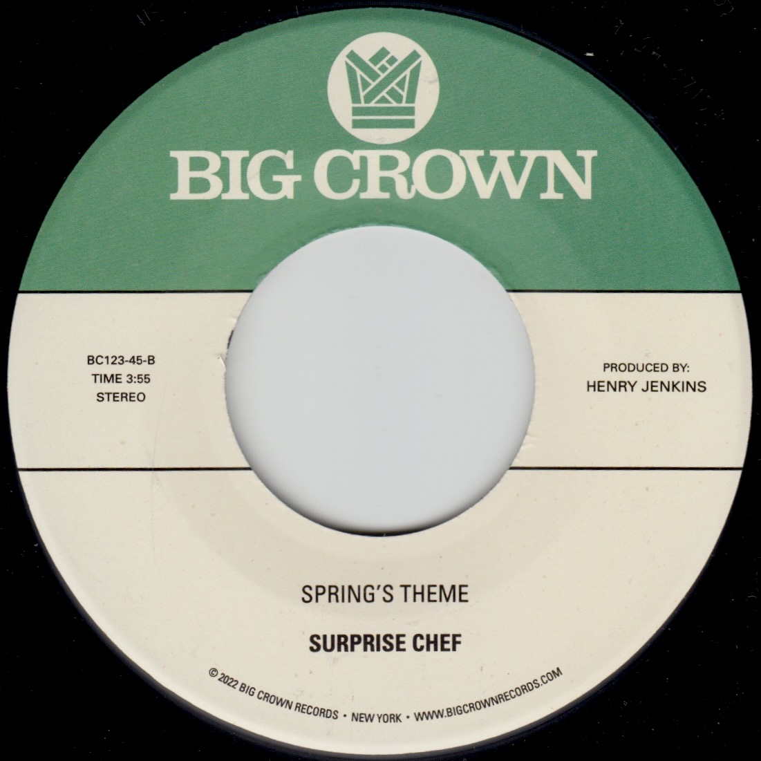 surprise_chef's tweet photo. Very proud to share our first 45 for @bigcrownrecords  👑 Spring’s Theme is a new cut that is out digitally now, backed with Velodrome on the flip. Pre-orders live now, out May 20.

Pre-order Velodrome b/w Spring's Theme: 
https://t.co/FKk5pPGOng https://t.co/dhvsrZfPk2