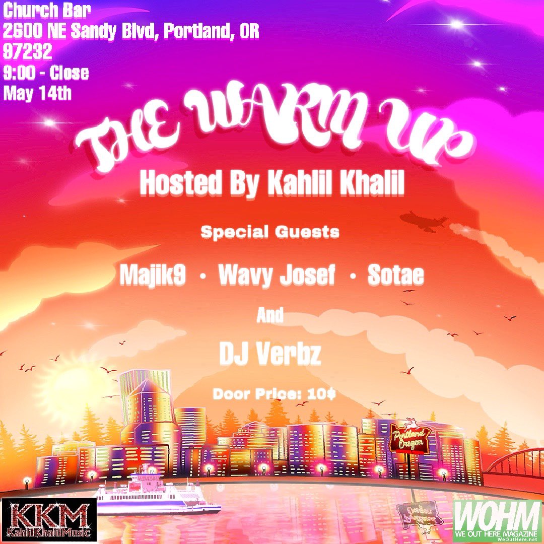 Never had the chance to really turn out <a href="/churchbarpdx/">Church 🙏</a>… 

That is until this Saturday…

Come catch me with KahlilKhalil, <a href="/TreeMePlease/">Majik9</a>, <a href="/SotaeSZN/">Sotaè</a>, &amp; <a href="/WavyWordz/">Wavy Wordz</a> at Church on Saturday, May 14th!