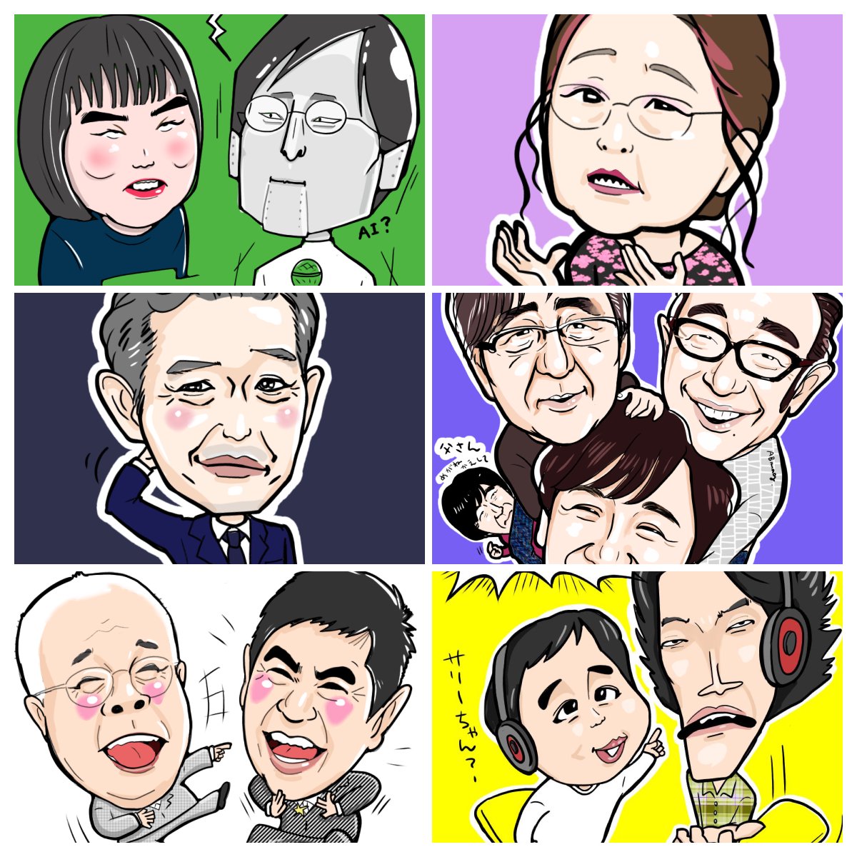#みなさん去年の今頃はどんな絵描いてましたか  去年は何にも描いてなくてその前はこう。 #似顔絵 は見たまんま描くだけだから楽ちん。