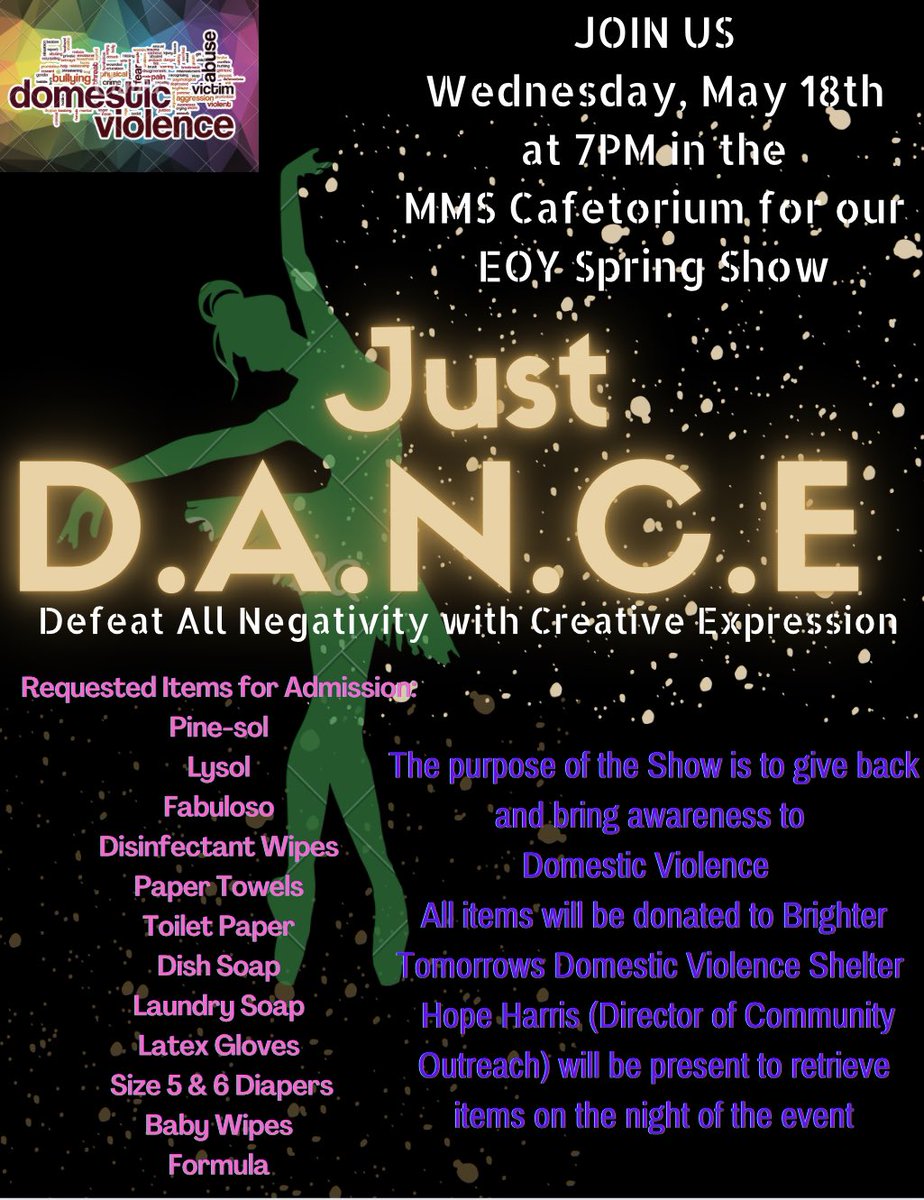 CMMS_DanceLife's tweet photo. 🗣ITS ABOUT THAT TIME OF YEAR AGAIN…✨💚💛 We hope to see you there! See list of items for Admission (Select One) #EOYSpringShow #MEDC #CMMSDance #DANCEisLife #MMSDanceLife #DefeatAllNegativitywithCreativeExpression @CSMcCowanMiddl1 @desotoisdengage @DesotoISDa2e2 https://t.co/Vk8SbrMpXz