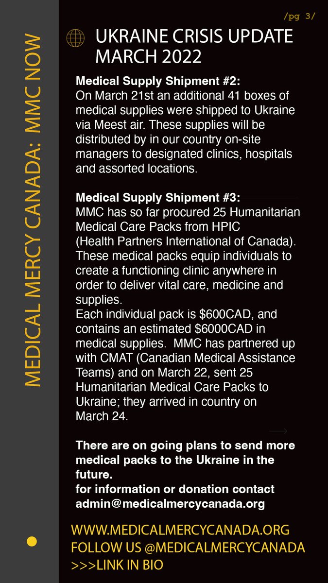 MedicalMercyCan's tweet photo. Wanting more updates like these? Follow us! or
ask to join our mailing list! admin@medicalmercycanada.org https://t.co/nDMjk87JiP