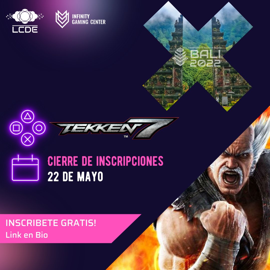 lcde_gg's tweet photo. Ya tenemos fechas límites, de mayo, para el cierre de las inscripciones del clasificatorio nacional, corre a inscribirte para que no te pierdas la oportunidad de vivir un sueño en el mundial de Bali 2022. 🇮🇩🇨🇷🎮

LINK INSCRIPCIÓN
https://t.co/HBktJ5LsRk

#LCDE #bali2022 #esports https://t.co/e2r68scIgu