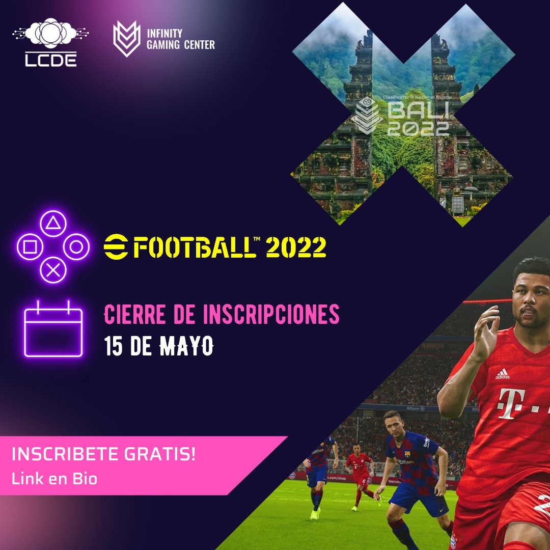 lcde_gg's tweet photo. Ya tenemos fechas límites, de mayo, para el cierre de las inscripciones del clasificatorio nacional, corre a inscribirte para que no te pierdas la oportunidad de vivir un sueño en el mundial de Bali 2022. 🇮🇩🇨🇷🎮

LINK INSCRIPCIÓN
https://t.co/HBktJ5LsRk

#LCDE #bali2022 #esports https://t.co/e2r68scIgu