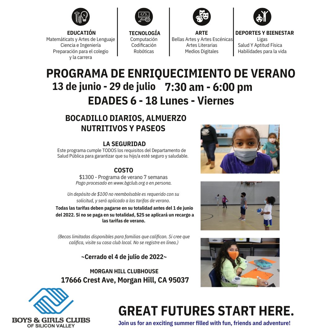 <a href="/BGClubSV/">Boys & Girls Clubs</a> 
¡Prepárate para el verano e inscríbete hoy!