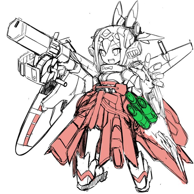 色んなラフ
#女子メカ
#メカむす 