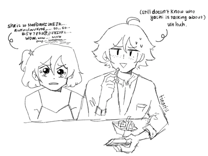 yachi: hey!!! be more supportive i listened to u wax poetic about tsukishima last time we got lunch 