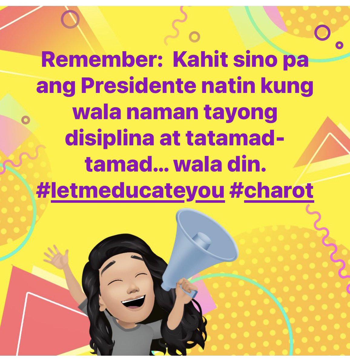 roxybeloved's tweet photo. A gentle reminder mga kababayan.  #disiplinaangkailangan #bawalangtamad https://t.co/4bKwTcqNN6