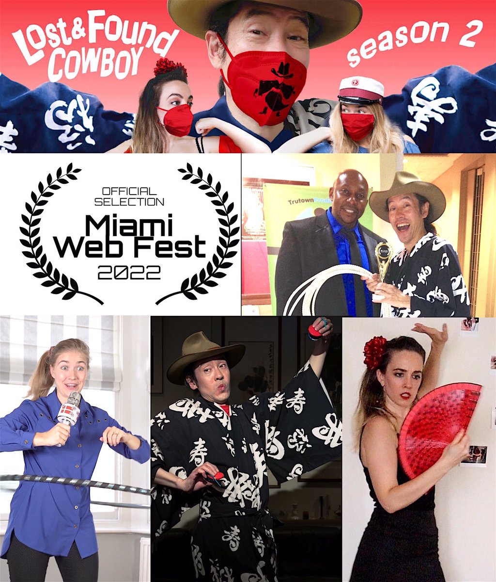 Thank you <a href="/MiamiWebFest/">Miami Web Fest</a> for selecting our Season 2! <a href="/filmwritr4/">Chris Hadley</a> #Miami #webfest #festival #comedy #uplifting #friendship #digitalseries #crossculture #lockdown #artinspires #standup #flamenco #hulahoop #lasso #Madrid #London #Tokyo #online #noborder #lostfoundcowboy #yukatacowboy