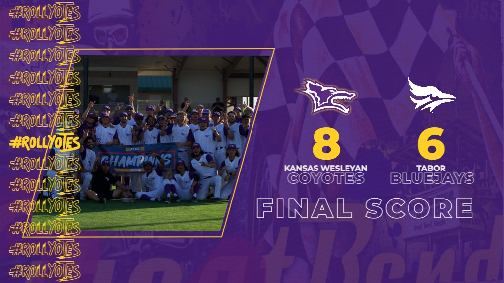 kwucoyotes's tweet photo. THE KANSAS WESLEYAN COYOTES ARE YOUR 2022 KCAC CHAMPIONS!!!!!!! https://t.co/LenJNZLYag