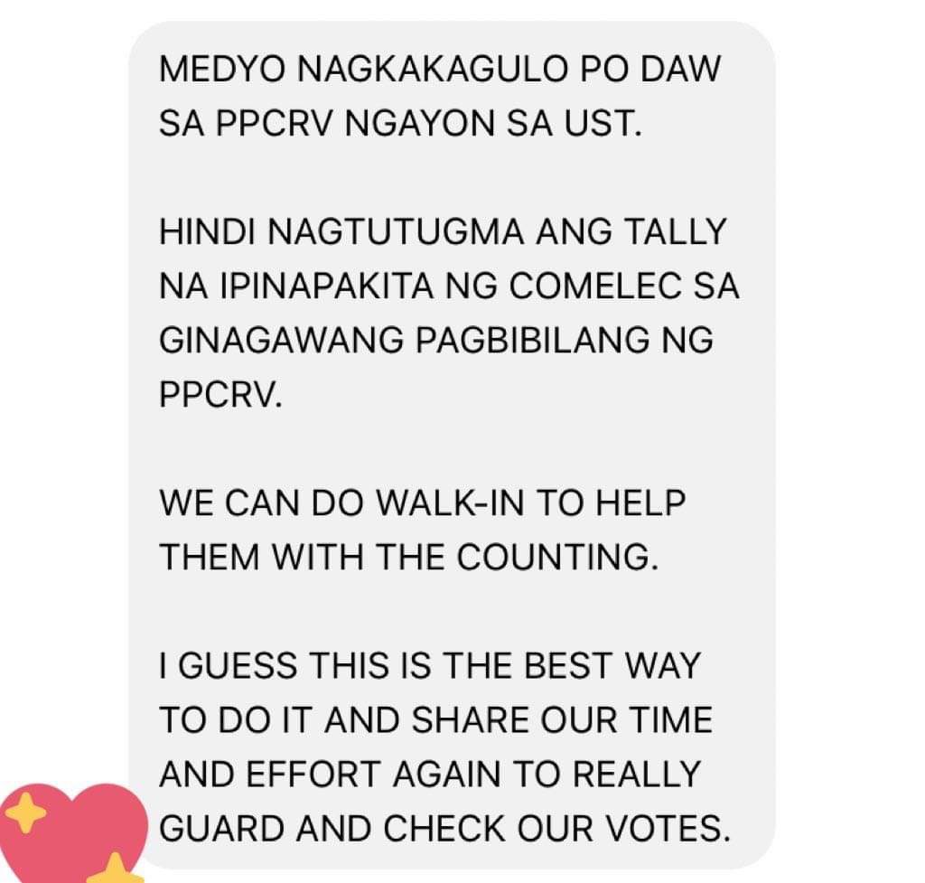 jwooshiluvr's tweet photo. hello ph friends especially around ust area. ppcrv is looking for volunteers to help manually count the canvassed votes. need need more manpower. so if you are somewhere near ust or you have friends near ust please do help this is for our future! /c https://t.co/DLFo0uwFud