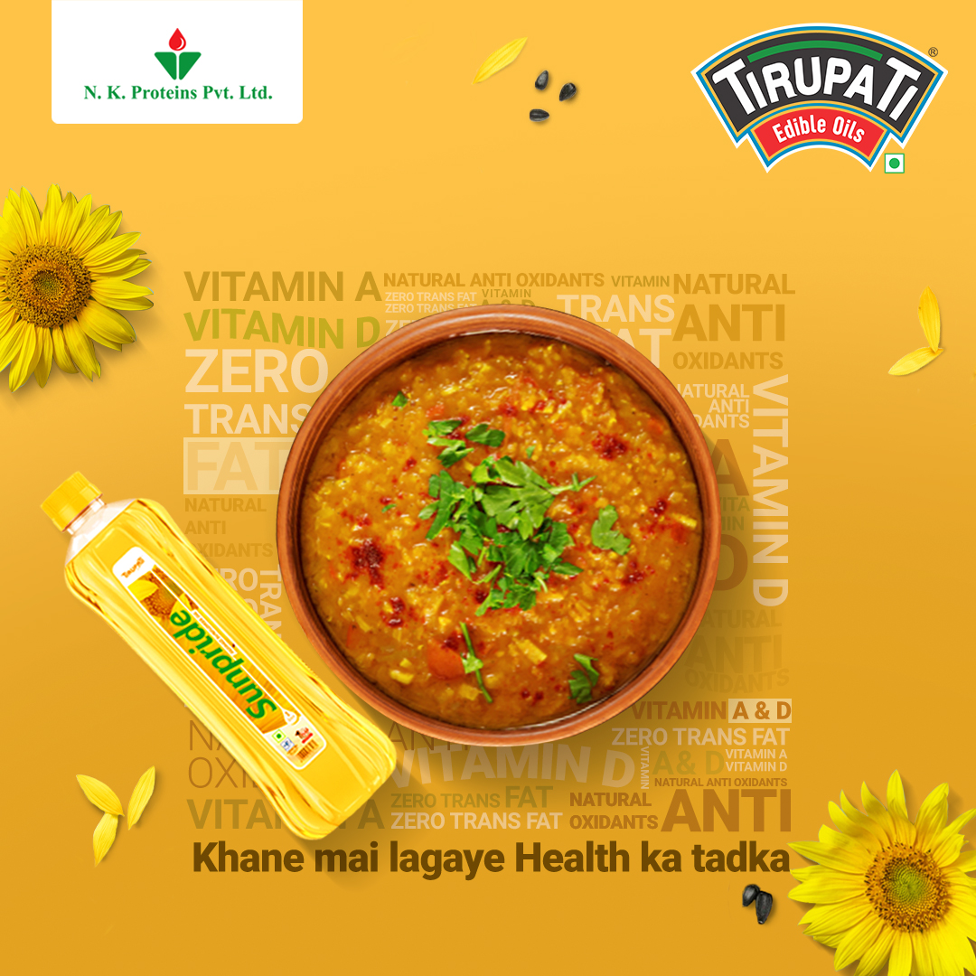TirupatiOils's tweet photo. Sun Pride Sunflower oil consists of #VitaminA & D, #ZeroTransFat, and #NaturalAntioxidants making it a healthy pick to cook your delicacies in.
#TirupatiOils
#Sunpridesunfloweroil #VitaminD #healthy https://t.co/IsJwRdhAxl