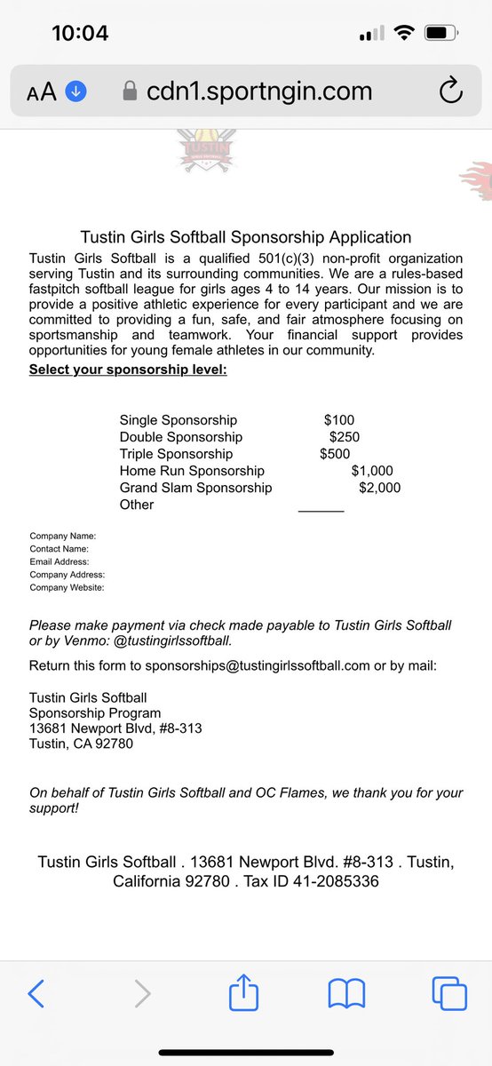 Tustin Girls All Stars are looking for Sponsors.