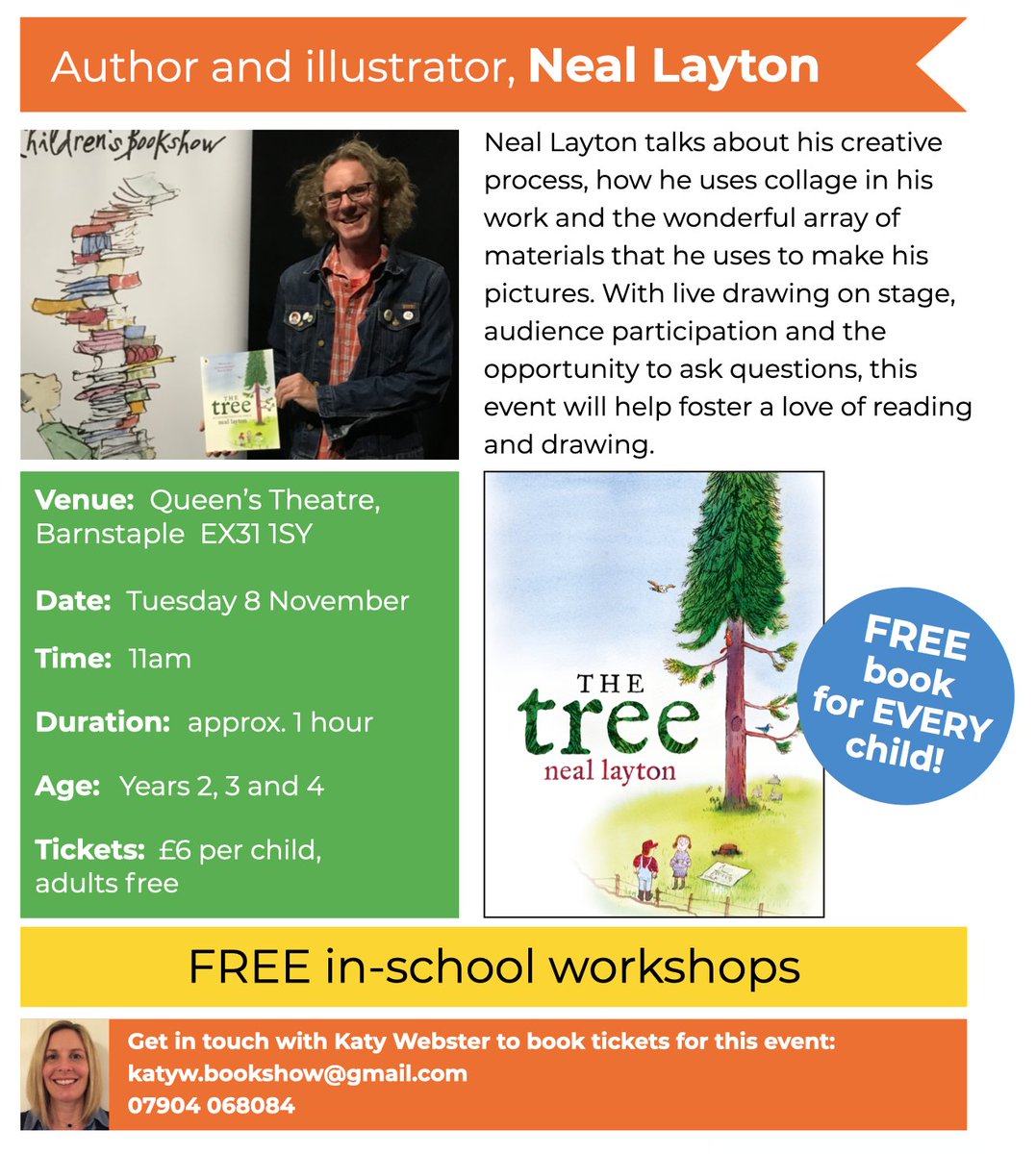 ChildrensBkShow's tweet photo. Neal Layton live at Queen's Theatre, Barnstaple for Yrs 2,3&amp;4 - Booking Now Open!  https://t.co/NANcHWOySm https://t.co/3xgp0Sid9T